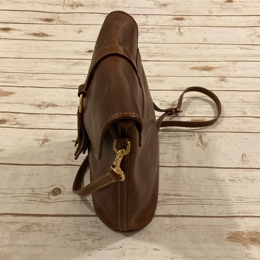 Dooney & Bourke Florentine Leather Large Dottie Crossbody Chestnut/Brown - Picture 6 of 16